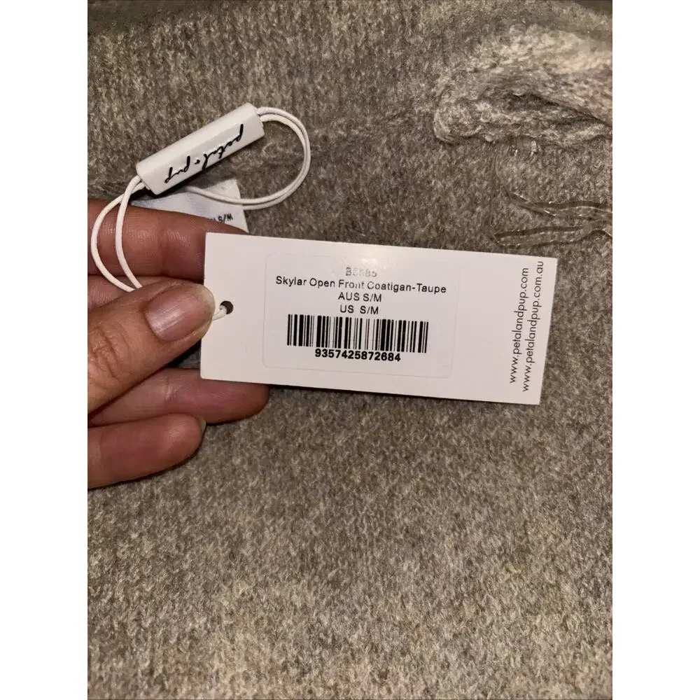 NWT Petal & Pup Wool Blend Skylar Open Front Coatigan Knit Jacket Size S/M - Picture 8 of 9